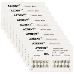 10X AZDENT Dental Orthodontic Metal Brackets Braces Mini MBT.022 Hooks 345 USA