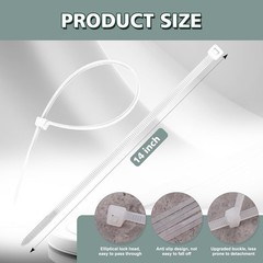 14 Inch Heavy Duty UV Resistant Nylon Cable Ties – 100 Pack for Secure Bundling