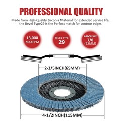71878 60 Pack 4-1/2 Inch Flap Discs 40/60/80/120 Grit Type 29 7/8″ Arbor