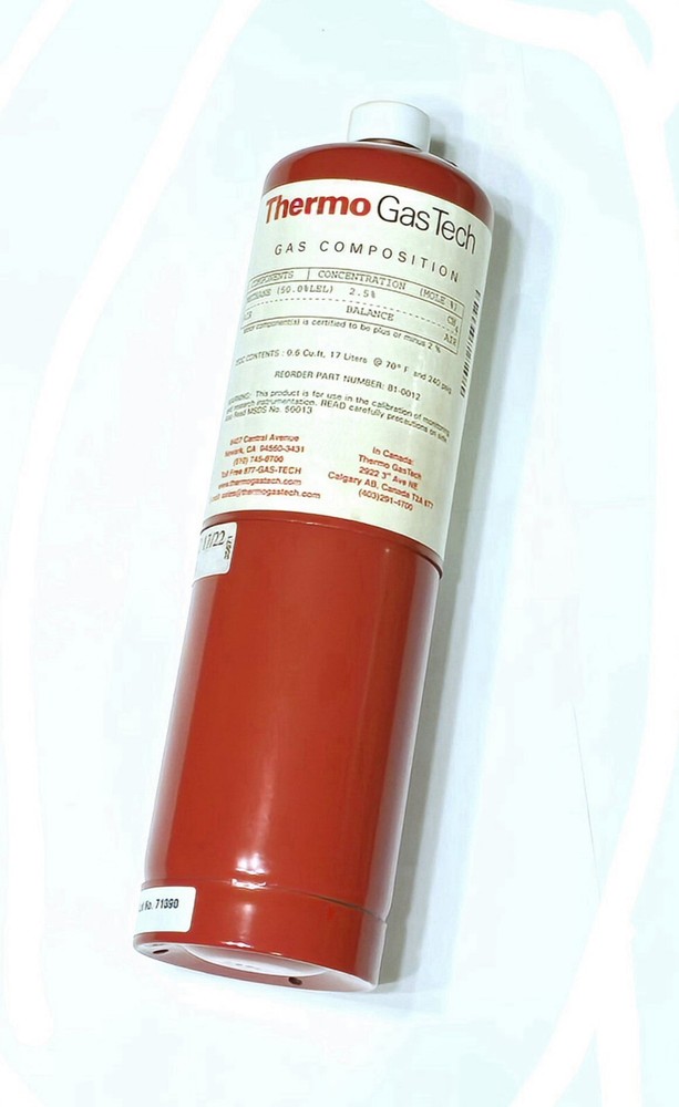 AIR LIQUID AMERICA 81-0012, Methane CH4, 2.5 %vol / 50 %LEL in Air, 17 Liter Cyl