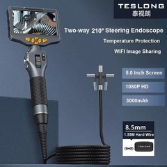 TESLONG TD500 5 Inch IPS Screen Two Way 210° Steering Endoscope 1.55m Snake Tube