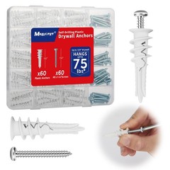 Self Drilling Drywall Anchors with Screws Kit 120 Pcs, No Pre Drill Required,…