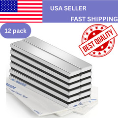 12 Neodymium Bar Magnets Rare Earth Rectangle Heavy Duty Powerful 60X10X3Mm