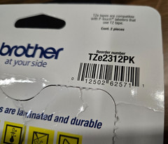 NEW Brother TZe-2312PK P-Touch Label Tape Black on White 1/2″ 12mm Value 2 Pack