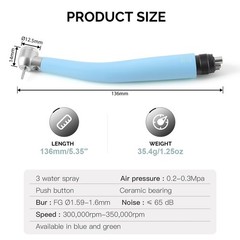 USA Dental LED E-generator High Speed Handpiece 3 Way Spray Push Button 2/4Holes