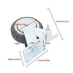 4PCS Heavy Duty Swivel Caster Fixed Wheel with Brake Set 6 inch Caster Wheels