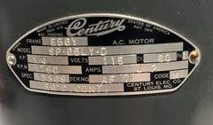Century SP-65LY-D 1/4 HP 1760 RPM AC General Purpose Motor