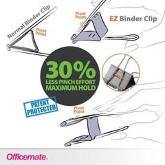 EZ Binder Clips Medium Metal Paper Clips Durable Organizer Office Supply 12ct US