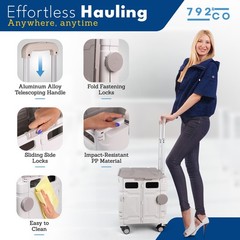 Ultimate Foldable Rolling Cart with Wheels and Bonus Insulated Shopping Bag.