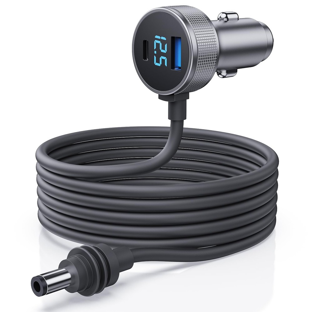 Starlink Mini Car Charger (10FT): 12-48V DC, Display, 40W PD & 35W Ports
