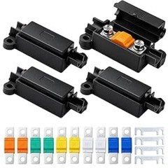 4PCS 12V DC For Midi Fuse Holder Kit with 14 Fuses 30A 40A 60A 80A 100A