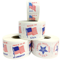 Crafted with Pride in U.S.A. 1.5″ Labels America Flag Peel & Stick (2)RLS 500 EA