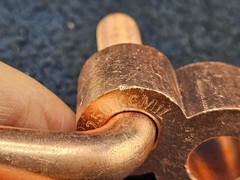 Copper Compression Connector, Ground Rod to Grid, 2 AWG (STR) 250 KCMIL