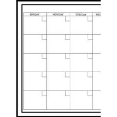 24 In. X 36 In. White Monthly Calendar Memo Board