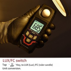 Portable LCD Luxmeter 0 to 200000 Lux Adjustable Unit Light Measurement