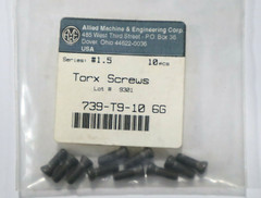 10 PC PACK of ALLIED SERIES #1.5, TORX SCREWS #739-T9-10 H1051
