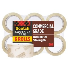 Scotch Commercial Grade Shipping Packaging Tape, 1.88″ x 6 Rolls, Transparent