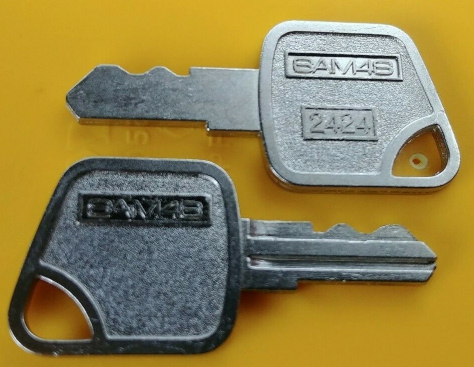 Sam4s Pair 2424 Cash Drawer ECR Register Keys, Fits CRS & Sam4s ER SPS NR Series