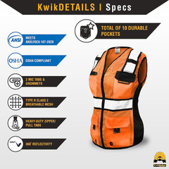 – Charlotte, NC – Roadboss Economy & Premium Safety Vest for Women [SNUG-FIT] Cl