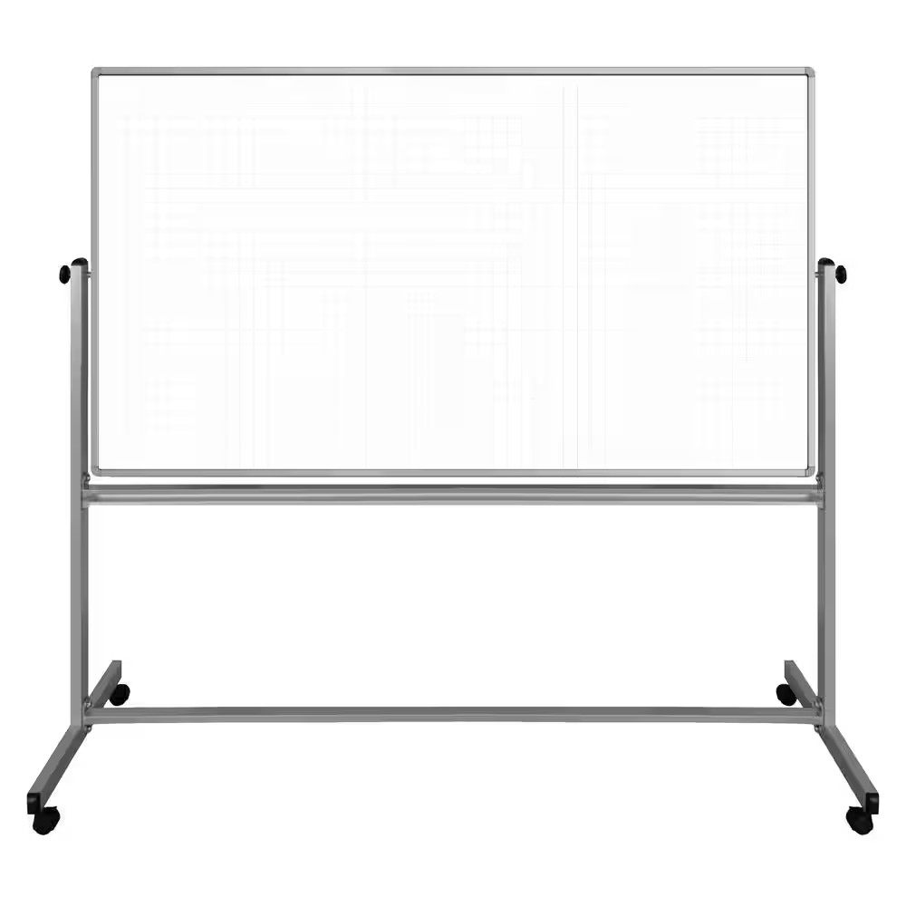 Lean Board 72 In. X 40 In. Mobile Whiteboard Magnetic White (1-Pack)