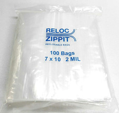 100 7×10 Bags 2MIL Reloc Zippit Reclosable Clear Zip Seal Lock Bags 7″ x 10″