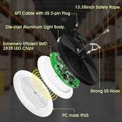 10 Pack 200W UFO Led High Bay Light Commercial Industrial Warehouse Shop Lights