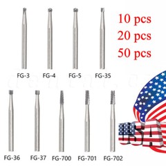 10-100 pcs Dental Tungsten Steel Carbide Crown Metal Cutting Burs For High Speed