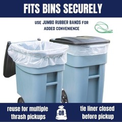 Plasticplace Rubber Bands for 12-16 Gallon Trash Can – 5 Pack