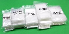 Reclosable Bags Assortment 1200 Clear 2mil Bags 5 Sizes 2×3 3×3 3×4 3×5 4×4