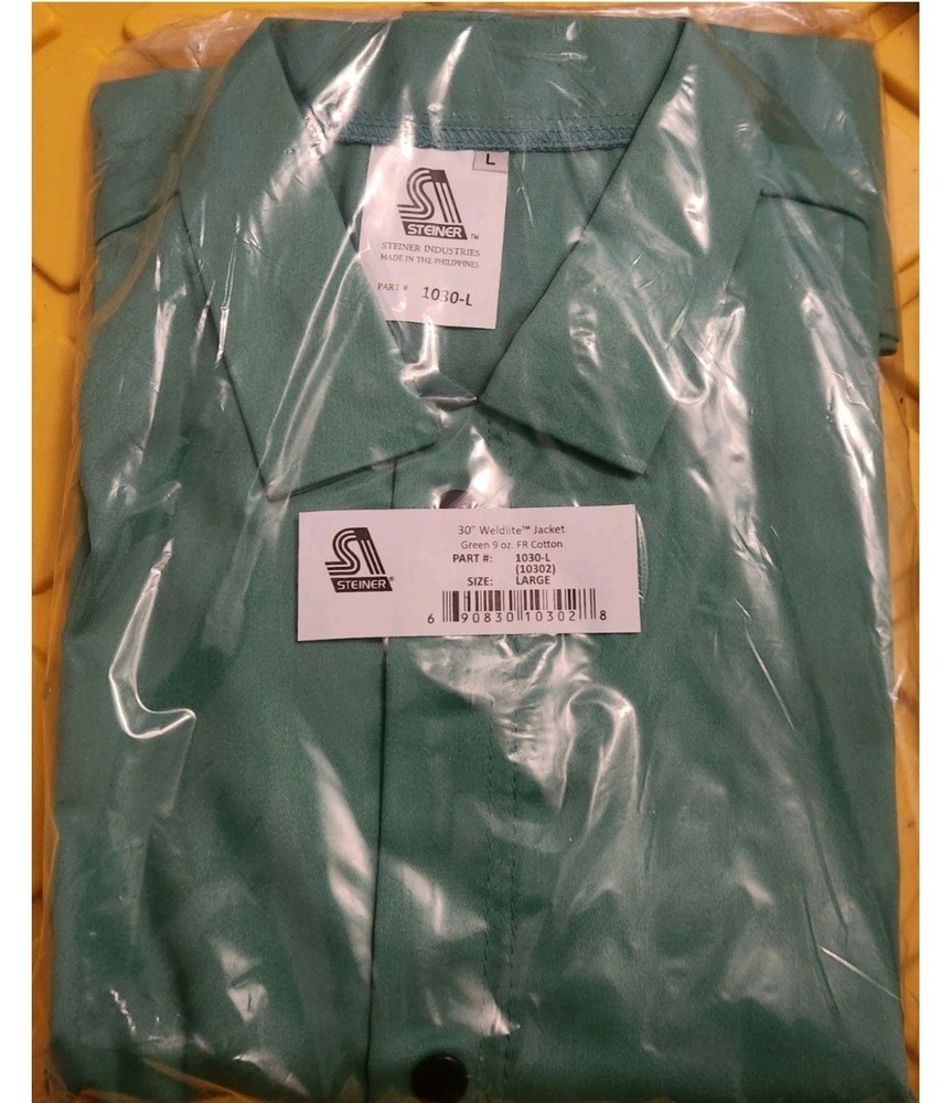New Steiner Lightweight 30″ Green Flame Retardant Cotton Welding Jacket 1030