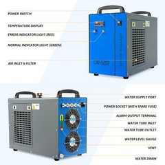 CW-5202 Industrial Water Chiller for 60-150W CO2 Laser Tubes Factory Equipment