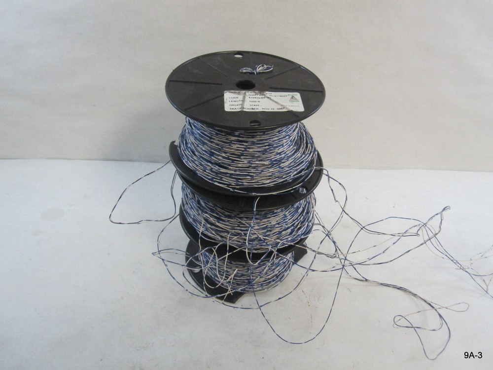 24AWG Solid Conductor Cross-Connect Wire Blue/White 3 Rolls 2000’~