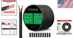 GOSDENG 14 Gauge 2 Conductor Electrical Wire, 14 AWG 2.08mm Wire PVC Cord, 12V/2