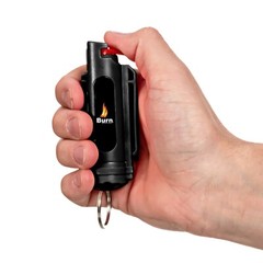 4 Pack BURN Pepper Spray 1/2oz Self Defense Keychain Case Molded OC Black