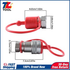 1/2″ Ag Hydraulic Quick Connect Tractor Couplers +Dust Caps Ball Pioneer Style
