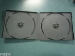 100 NEW TOP QUALITY 12MM DOUBLE BLACK POLY CD DVD CASE W/OUTER SLEEVE PSC30