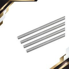 4 x Fully Threaded Rods M6x350mm 1mm Pitch 304 Stainless Steel Right Hand