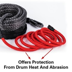 3/8″ x 92ft Synthetic Winch Rope, 25,500LBS Heavy Duty Winch Cable with Prote…