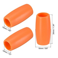 8pcs Silicone Straw Tips for 1/2 Inch(12mm) OD Stainless Steel Straws, Orange