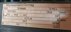 MANNESMANN KBA FRAME 80 A 2 ENCL TEFC 3PH 1.6HP 230/460V 4.9/2.5A 3270 RPM MOTOR