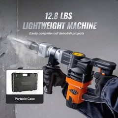1400W Electric Demolition Jack Hammer 2900 BPM 19J 2 Chisels Case