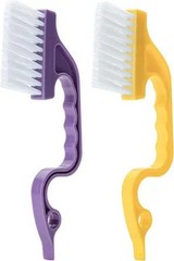 Window Track Cleaning Brush with Ergonomic Handle and Built-in Scrapr, Multipur
