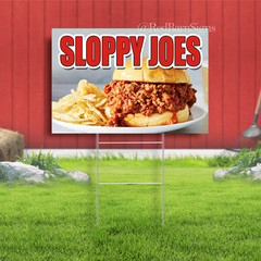 Sloppy Joes Indoor Outdoor Yard Sign with metal stakes