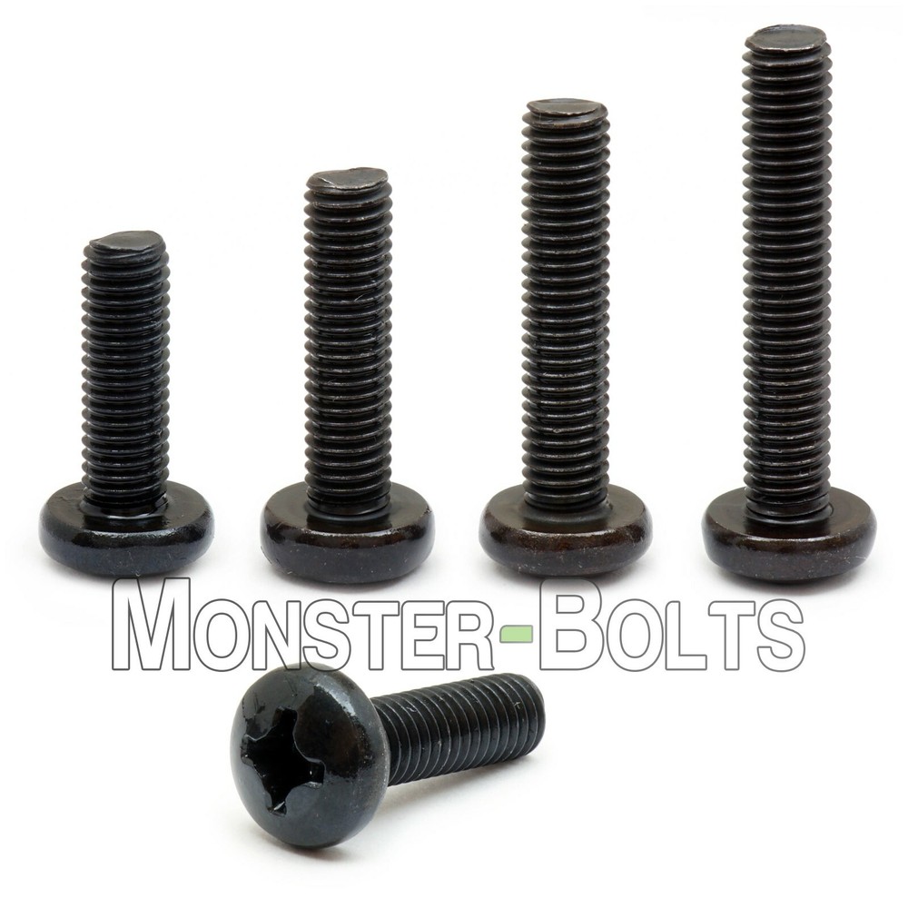 #4-40 Phillips Pan Head Machine Screws, Steel w/ Black Oxide Coarse SAE US Inch