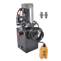 6 Quart Hydraulic Power Unit Dump Trailer Pump SAE # 6 Port 3200 PSI Max 12V DC