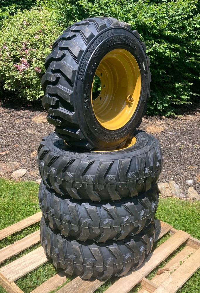 4 NEW 10-16.5 Skid Steer Tires/Wheels/Rims for Caterpillar 216-226 – CAT 10X16.5