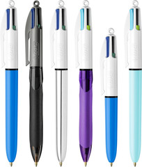 4 Colours Assorted Retractable Medium Point (1.0 Mm) Ballpoint Pens, 6 Pens and