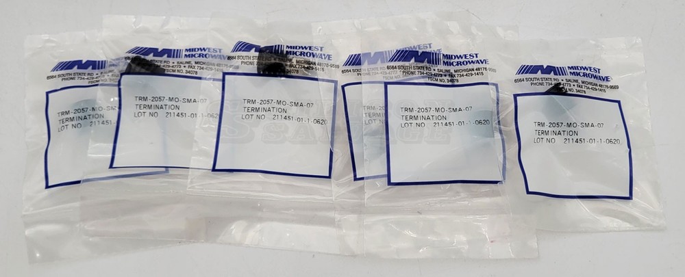 Lot 6 Midwest TRM-2057-M0-SMA-07 Male SMA Termination DC-18GHz 3W NEW