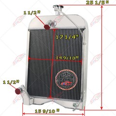 3 Row Aluminum Radiator Fits Ford 8N 9N 2N Tractors 8N8005 86551430