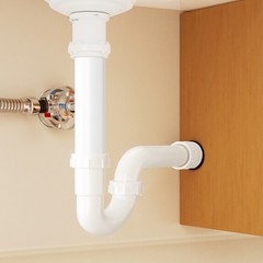 VEVOR P-Trap White Plastic P-Trap 1-1/2 in Kitchen Bathroom Sink Drain Plumbing